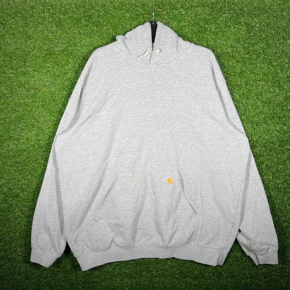 Carhartt Mens 2XL Loose Fit Midweight Logo Sleeve Hoodie‎ Heather Gray